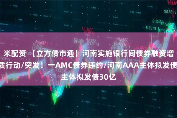 米配资 【立方债市通】河南实施银行间债券融资增量提质行动/突发！一AMC债券违约/河南AAA主体拟发债30亿
