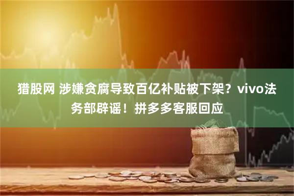 猎股网 涉嫌贪腐导致百亿补贴被下架？vivo法务部辟谣！拼多多客服回应