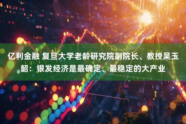 亿利金融 复旦大学老龄研究院副院长、教授吴玉韶：银发经济是最确定、最稳定的大产业