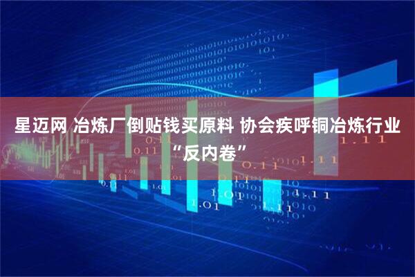 星迈网 冶炼厂倒贴钱买原料 协会疾呼铜冶炼行业“反内卷”